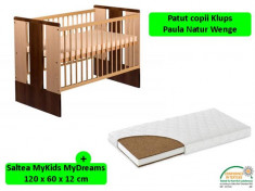 Patut Klups Paula Natur Wenge + Saltea 12 Mykids Mydreams foto