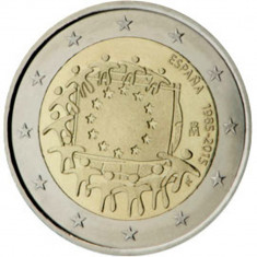 REDUCERE - Drapelul UE - Spania moneda comemorativa 2 euro 2015 - UNC foto