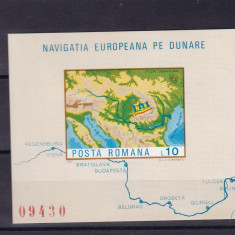 ROMANIA 1977 LP 950 NAVIGATIA PE DUNARE COLITA NEDANTELATA MNH