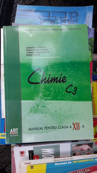 CHIMIE C3 CLASA A XII A , VLADESCU , BADEA ,NISTOR . STARE FOARTE BUNA .