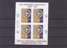 CERCETASII ROMANIEI ,JAMBOREEA SIBIU 1932,CINDERELLA,VIGNETE, 1996,BLOC,MNH. foto