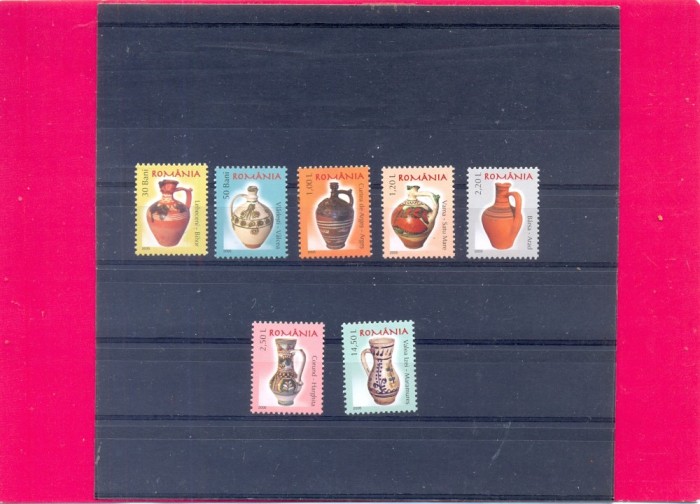 RO-0047-Romania 2005=LP-1703=Ceramica romanesca (III),Serie de 7 timbre MNH foto mare RO-0047-Romania 2005=LP-1703=Ceramica romanesca (III),Serie de 7 timbre MNH foto mare