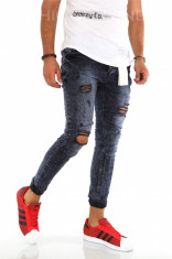 Blugi conici - slim fit - blugi barbati - COLECTIE NOUA - 9163 H7 foto