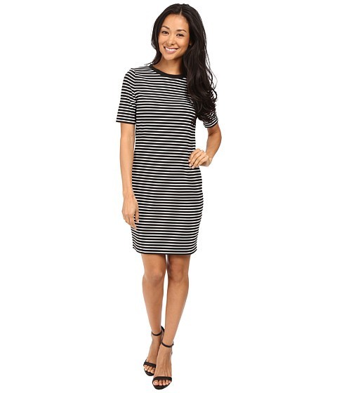 Michael Kors Turner Stripe Crew Neck Dress Black foto mare Michael Kors Turner Stripe Crew Neck Dress Black foto mare