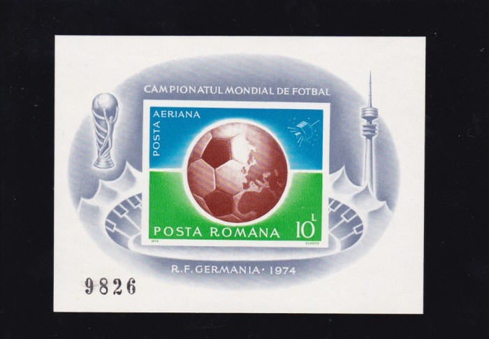 ROMANIA 1974, LP 853 CAMPIONATUL DE FOTBAL COLITA NEDANTELATA MNH foto mare ROMANIA 1974, LP 853 CAMPIONATUL DE FOTBAL COLITA NEDANTELATA MNH foto mare