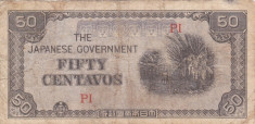 OCUPATIA JAPONEZA IN FILIPINE 50 centavos 1942 VF-!!! foto