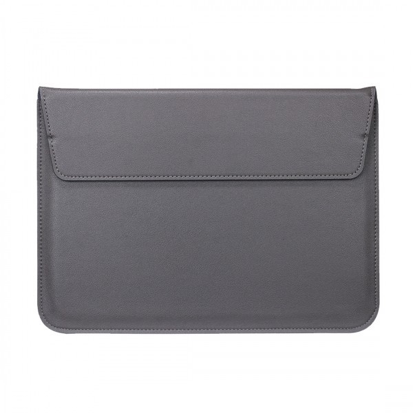 Husa plic universala din piele ecologica pentru Macbook/Laptopuri 13 inch, gri foto mare Husa plic universala din piele ecologica pentru Macbook/Laptopuri 13 inch, gri foto mare