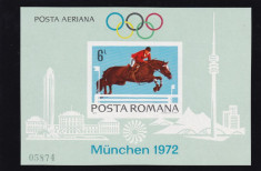 ROMANIA 1972 , LP 789 , PREOLIMPIADA MUNCHEN COLITA NEDANTELATA MNH foto