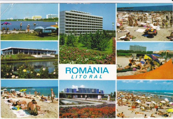 CARTE POSTALA , LITORAL , ROMANIA LITORAL , 1970 foto mare CARTE POSTALA , LITORAL , ROMANIA LITORAL , 1970 foto mare