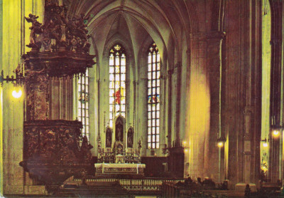 CARTE POSTALA CLUJ NAPOCA BISERICA SF MIHAIL INTERIOR 1971 2 foto