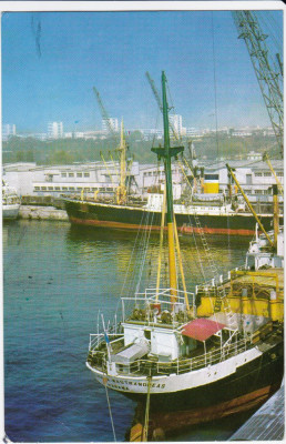 CARTE POSTALA , CONSTANTA , VEDERE DIN PORT ; 1969 foto