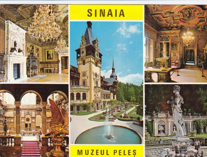 CARTE POSTALA , SINAIA , MUZEUL PELES , 1973 foto mare CARTE POSTALA , SINAIA , MUZEUL PELES , 1973 foto mare