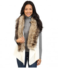 Michael Kors Vest w/ Faux Fur Front Insert Ecru foto