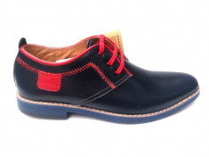 Pantofi barbati casual din piele naturala bleumarin LS501BOXBLMR foto