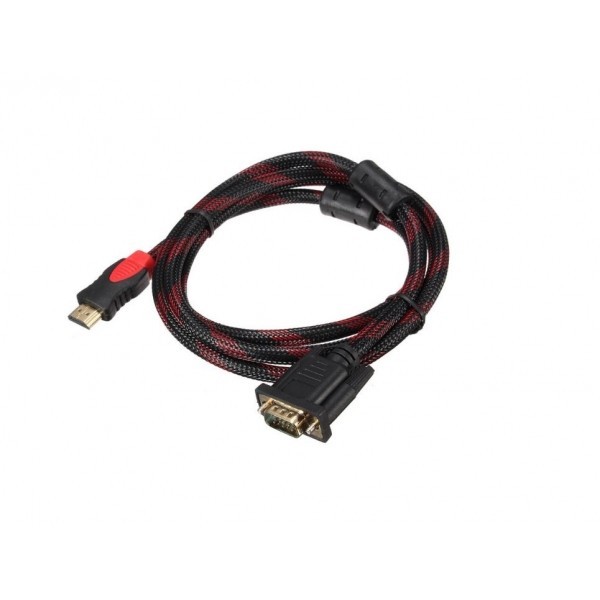 Cablu Vga tata la Hdmi tata 1080P 1.5m, negru foto mare Cablu Vga tata la Hdmi tata 1080P 1.5m, negru foto mare