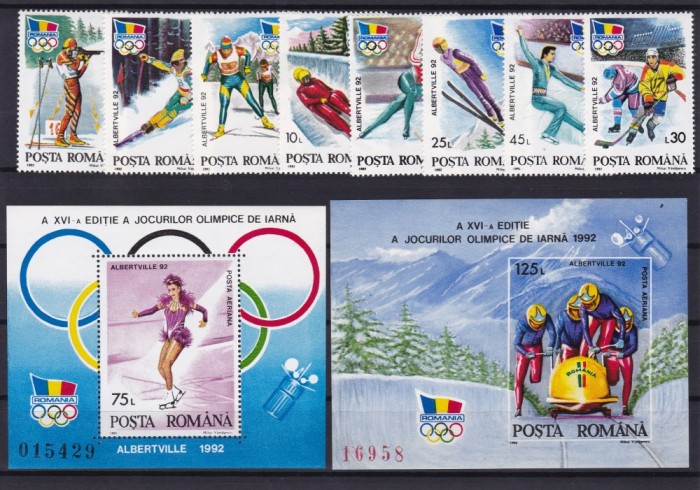 ROMANIA 1992 LP 1274 LP 1275 LP 1276 ALBERTVILLE SERIE+COLITA DANT.+NED. MNH foto mare ROMANIA 1992 LP 1274 LP 1275 LP 1276 ALBERTVILLE SERIE+COLITA DANT.+NED. MNH foto mare