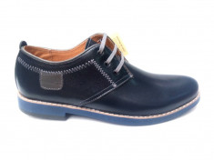 Pantofi barbati casual din piele naturala - Bleumarin LS501GRIBLM foto