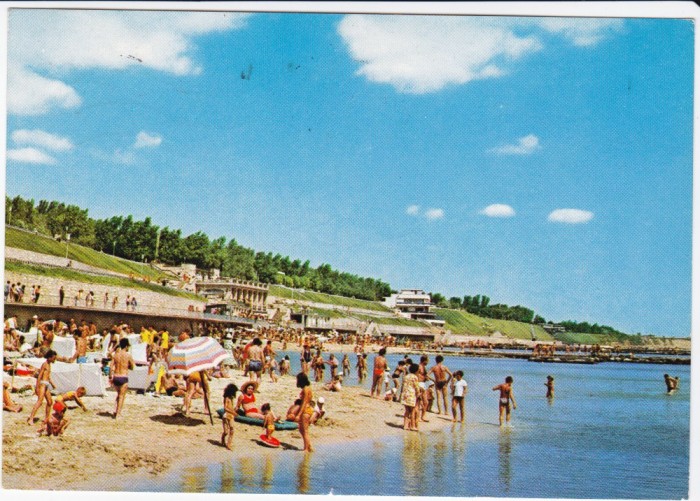 Carte Postala Eforie Nord Plaja 1970 Circulata Fotografie