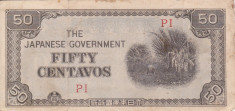 OCUPATIA JAPONEZA IN FILIPINE 50 centavos 1942 VF!!! foto