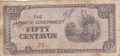 OCUPATIA JAPONEZA IN FILIPINE 50 centavos 1942 VF-!!! foto