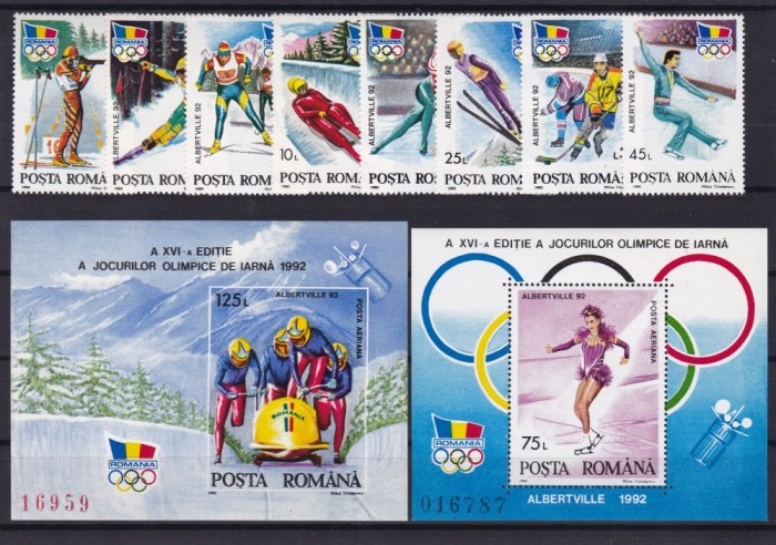 ROMANIA 1992 LP1274 LP 1275 LP 1276 ALBERTVILLE SERIE+COLITA DANT.SI NED. MNH foto mare ROMANIA 1992 LP1274 LP 1275 LP 1276 ALBERTVILLE SERIE+COLITA DANT.SI NED. MNH foto mare