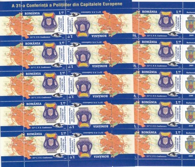 ROMANIA 2009 LP 1834 c A 31 a CONFERINTA A POLITIILOR EUROPENE MINICOLI MNH foto