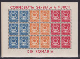 1947 - Confederatia Generala a Muncii - CGM - in bloc de sase serii - MNH, Meserii, Nestampilat