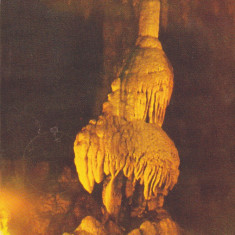 CARTE POSTALA MEZIAD STALAGMITA IN PESTERA, 1968