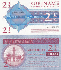 Suriname 2 1/2 Dollar 2004 UNC foto