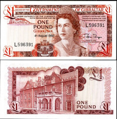 !!! GIBRALTAR - 1 POUND 1988 - P 20 e - UNC foto