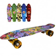 Placa skateboard Grafitti roti silicon cu led foto