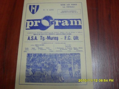 Program ASA Tg. Mures - FC Olt foto