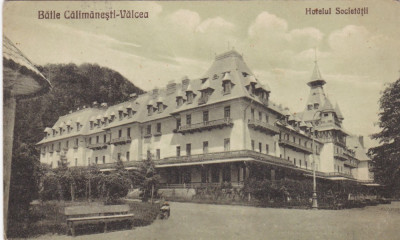 CARTE POSTALA Baile Calimanesti - Hotelul Societatii foto