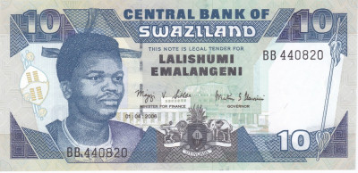 Swaziland 10 Emalangeni 01.04.2006 UNC foto