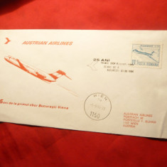 Plic Special Aviatie -25 Ani de la Primul Zbor Bucuresti-Viena - Romania 1984