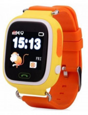 Smartwatch iUni Kid100 9962-2, 1.22&amp;amp;quot;, GPS, Bratara silicon, dedicat pentru copii (Portocaliu) foto