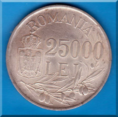 (A3) MONEDA DIN ARGINT ROMANIA - 25.000 LEI 1946,REGELE MIHAI I foto