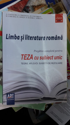 LIMBA SI LITERATURA ROMANA CLASA A VIII A - TEZA CU SUBIECT UNIC foto