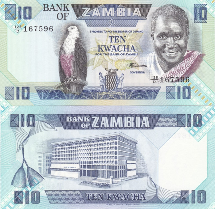 Zambia 10 Kwacha 1988 UNC