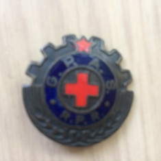 insigna G.P.A.S. gata pentru apararea sanitara gpas crucea rosie RPR romania