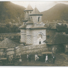 1228 - CORNET, Valcea, Monastery, old cars - old postcard, real PHOTO - unused