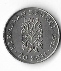 Moneda 20 sen 1981 - Brunei foto