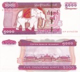 Bancnota Myanmar Burma 5000 Kyats 2009 UNC - Asia