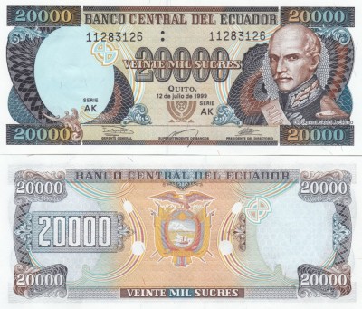 Ecuador 20 000 Sucres 1999 UNC foto