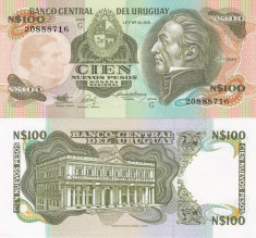 Uruguay 1987 100 New Pesos UNC foto