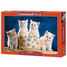 Jucarie Puzzle cu pisicute cautand lapte 500 pcs Castorland foto