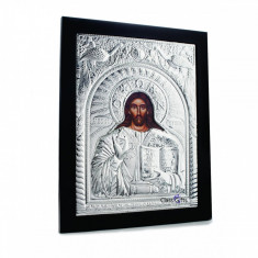 Iisus Hristos, 30X40cm, Argintie cu Rama Neagra, Dreptunghiulara,Cod Produs:907 foto