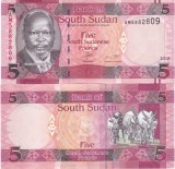 Sudan Sudanul de Sud 5 Pounds 2015 UNC