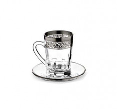Ceasca ceai/cafea cristal Elisa Platinum foto
