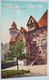 Carte postala veche Germania- Postkarte - N&uuml;rnberg, Eingang zur Burg mit Vestne